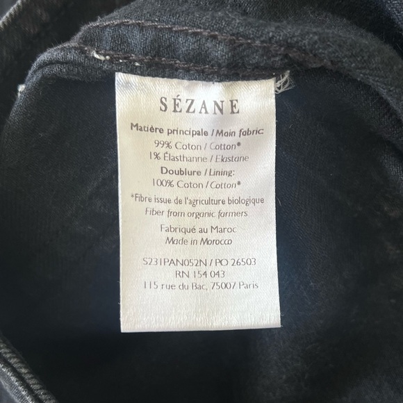 Sézane Le Crop Jeans – High Waisted Wide Leg – Black – Size EU 34 (US 2/XS) - Picture 9 of 13